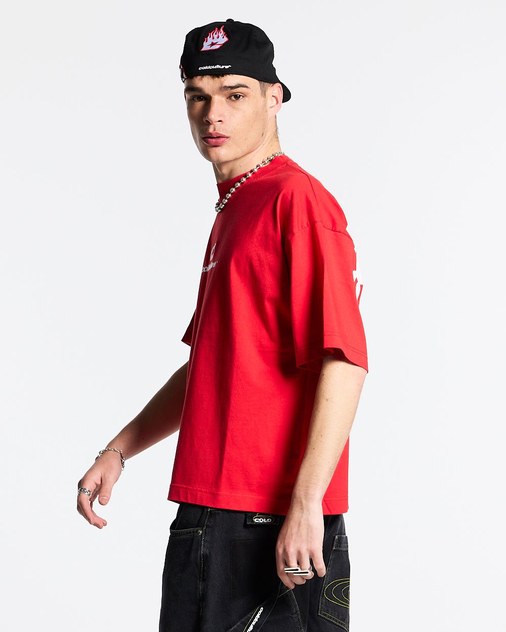 CURVED TEE RACING RED