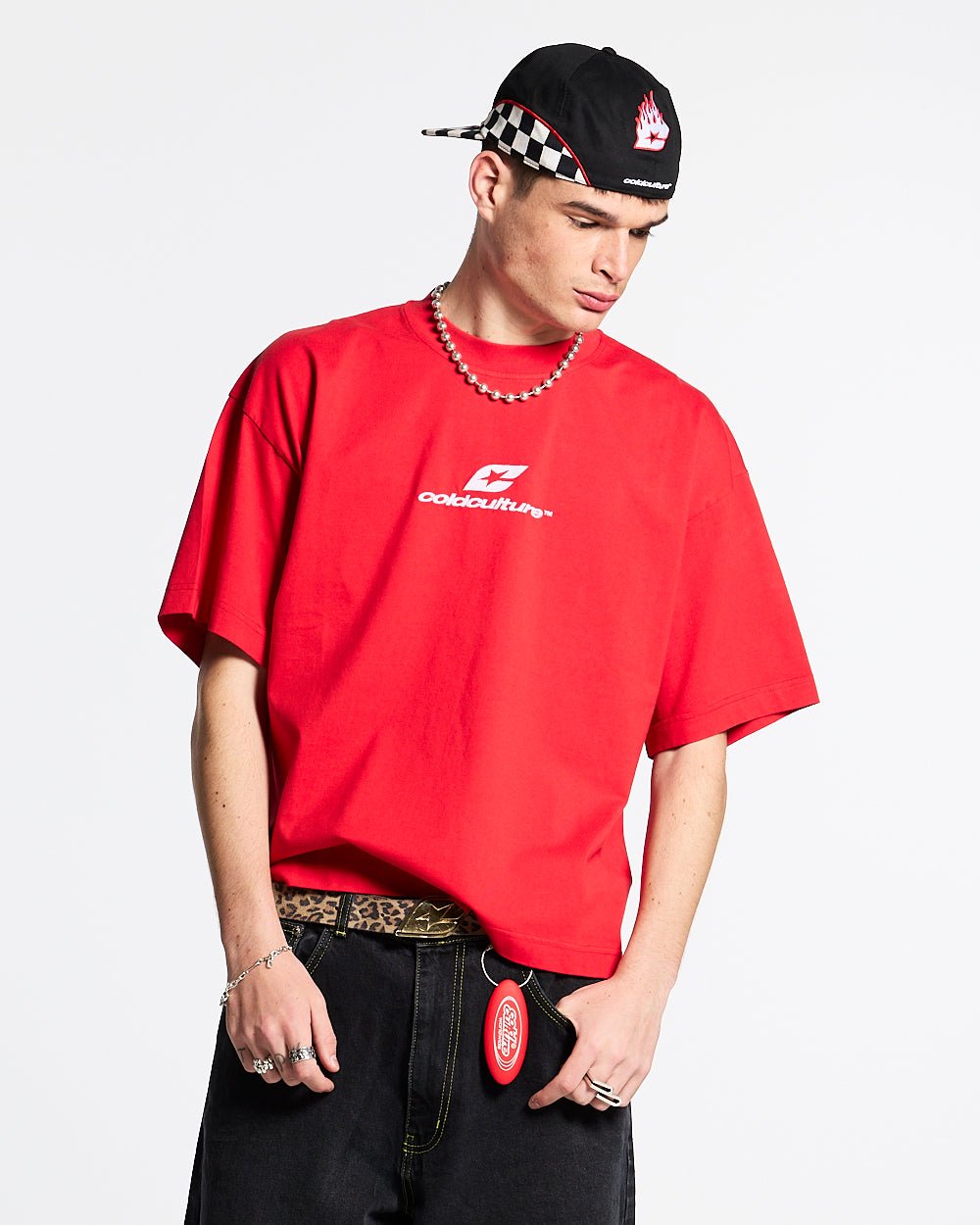 CURVED TEE RACING RED
