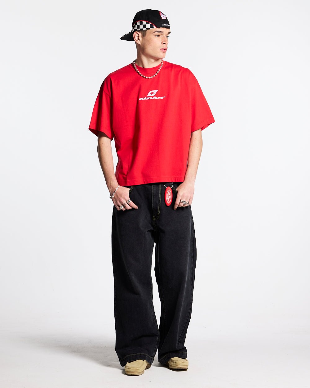 CURVED TEE RACING RED