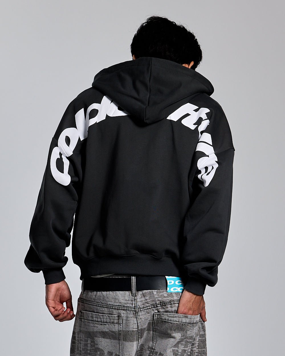 CURVED ZIP HOODIE INDIA INK