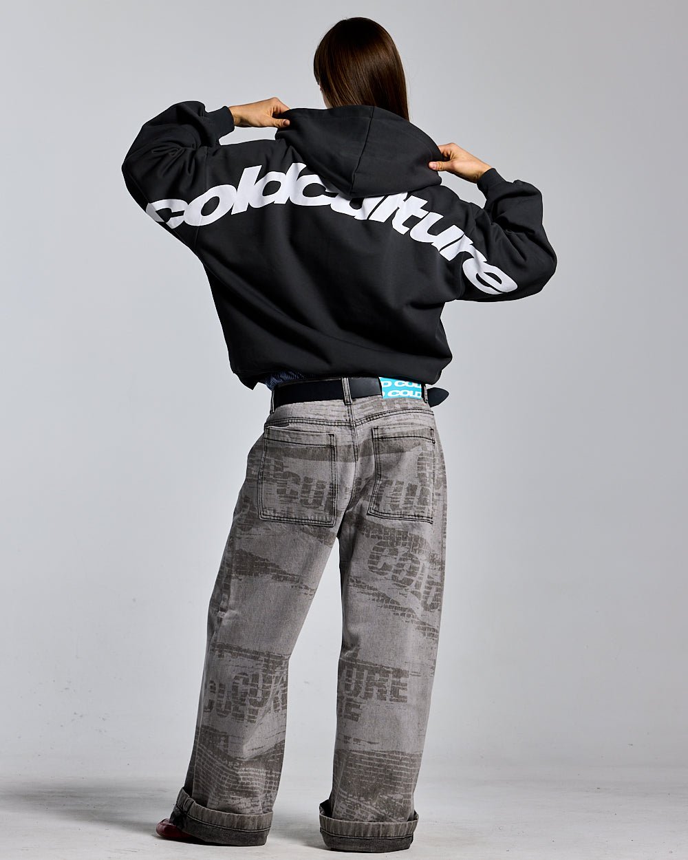 CURVED ZIP HOODIE INDIA INK