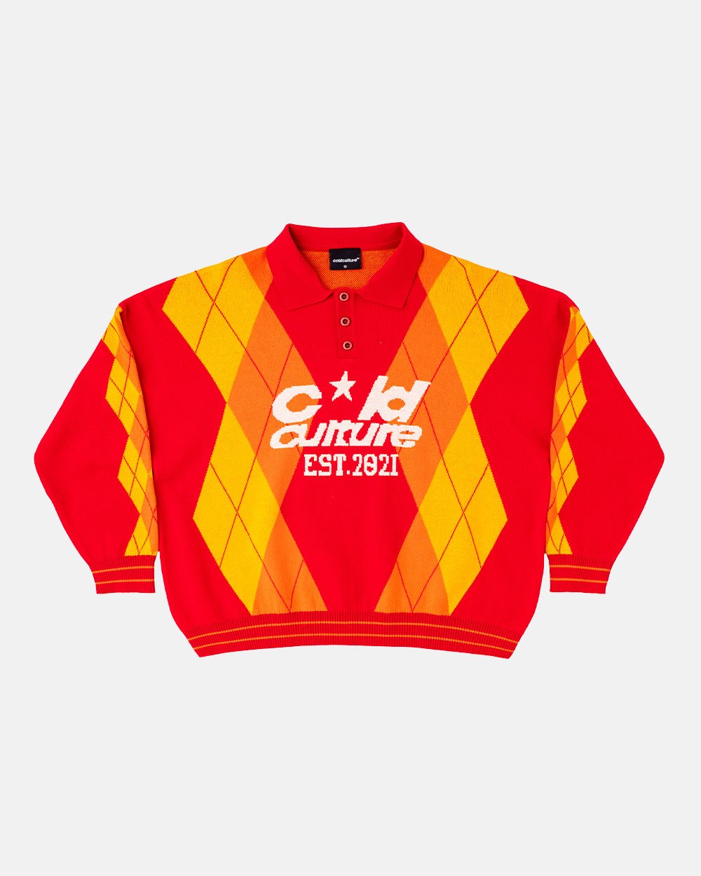 STRUCTURE COLLAR KNIT RUBY RED