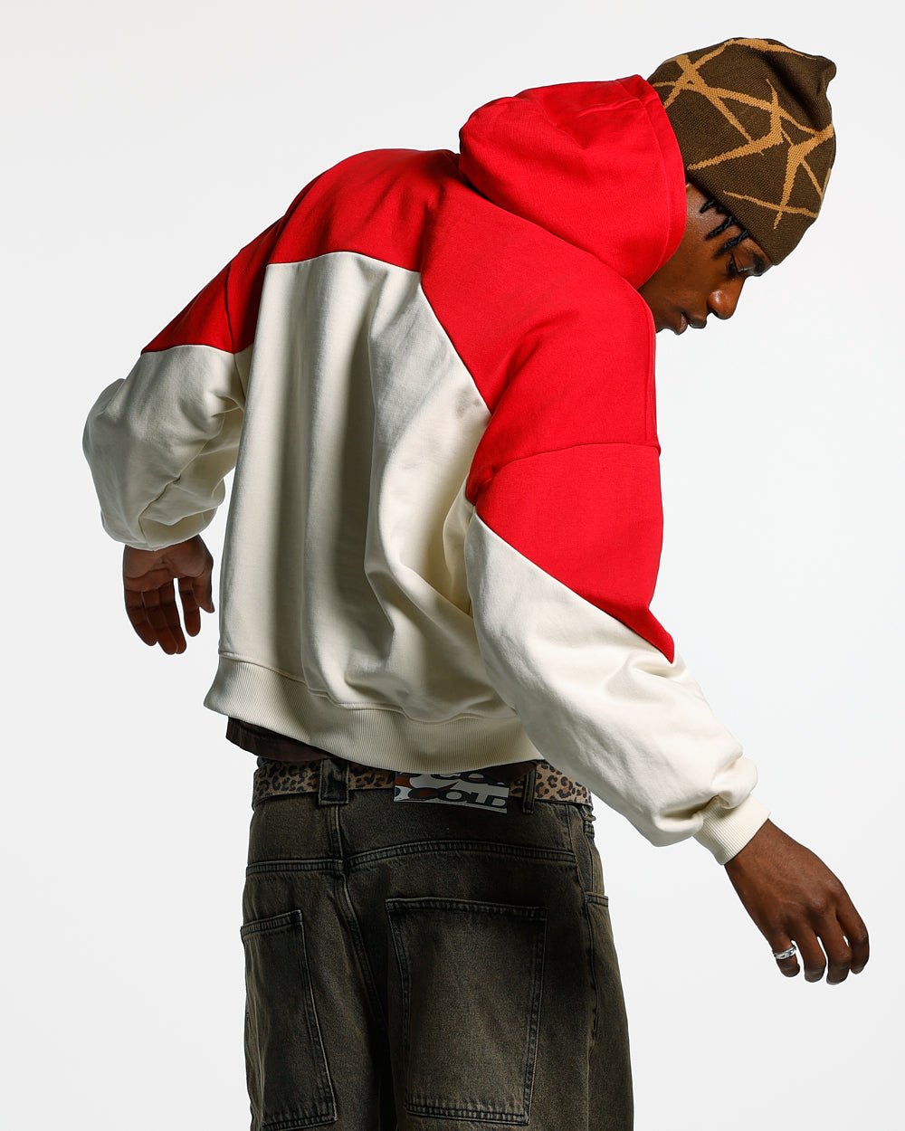 SMOKING HOODIE BEIGE/RED