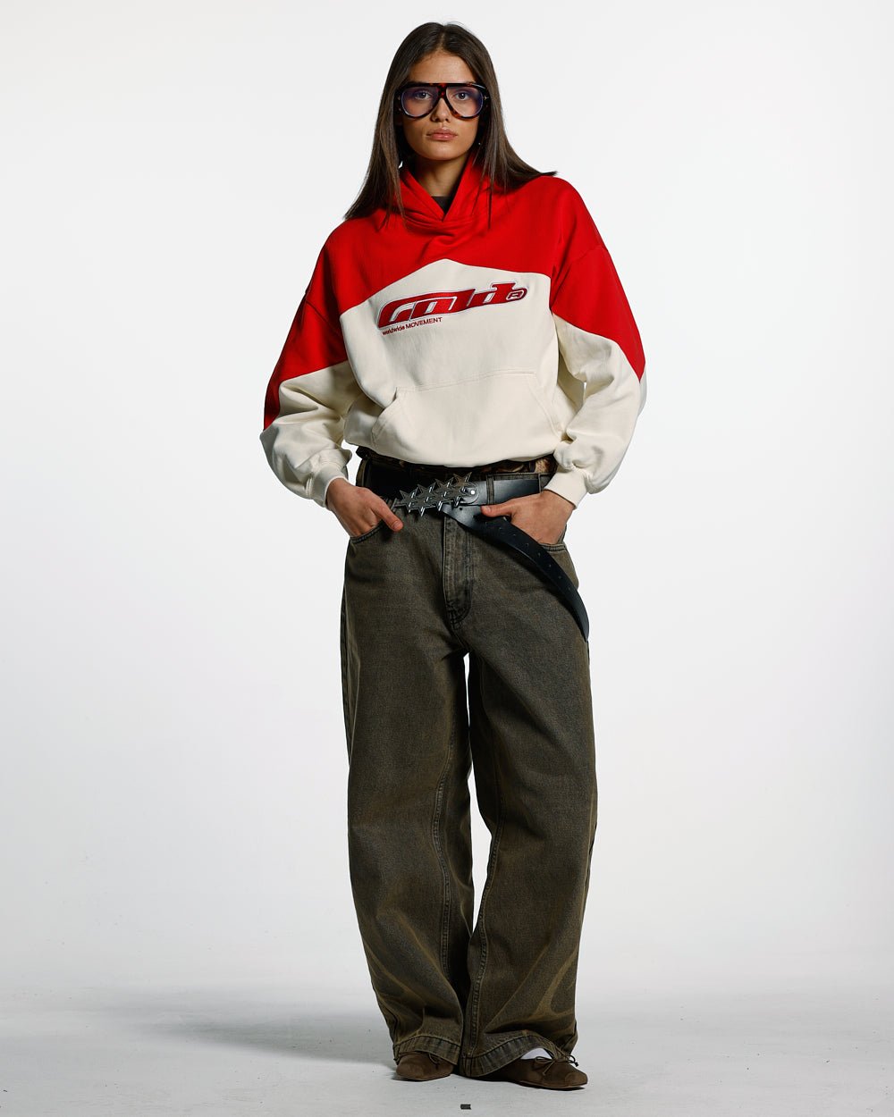 SMOKING HOODIE BEIGE/RED