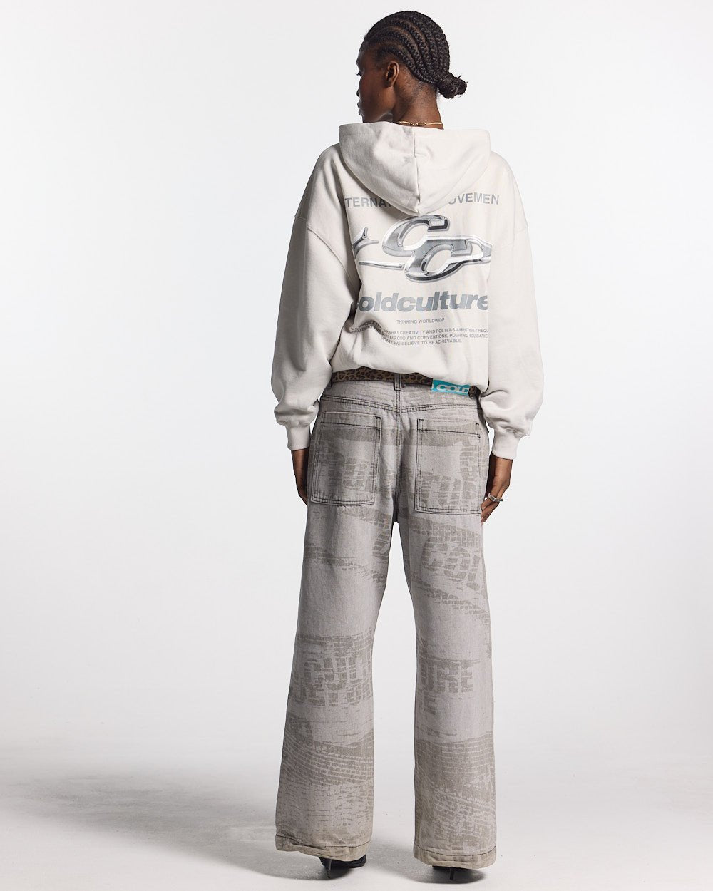 SPARKLY HOODIE PEARL GREY
