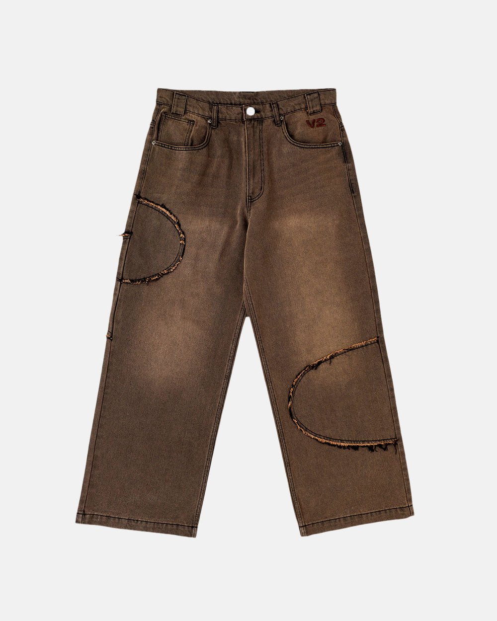 V2 CUTTING PANTS BROWN DENIM