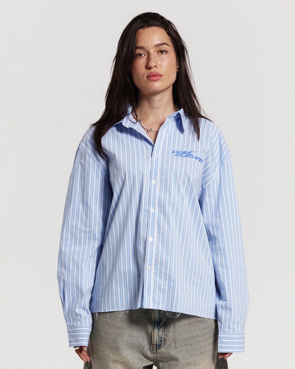 RUNNING HORSE SHIRT BLUE STRIPES
