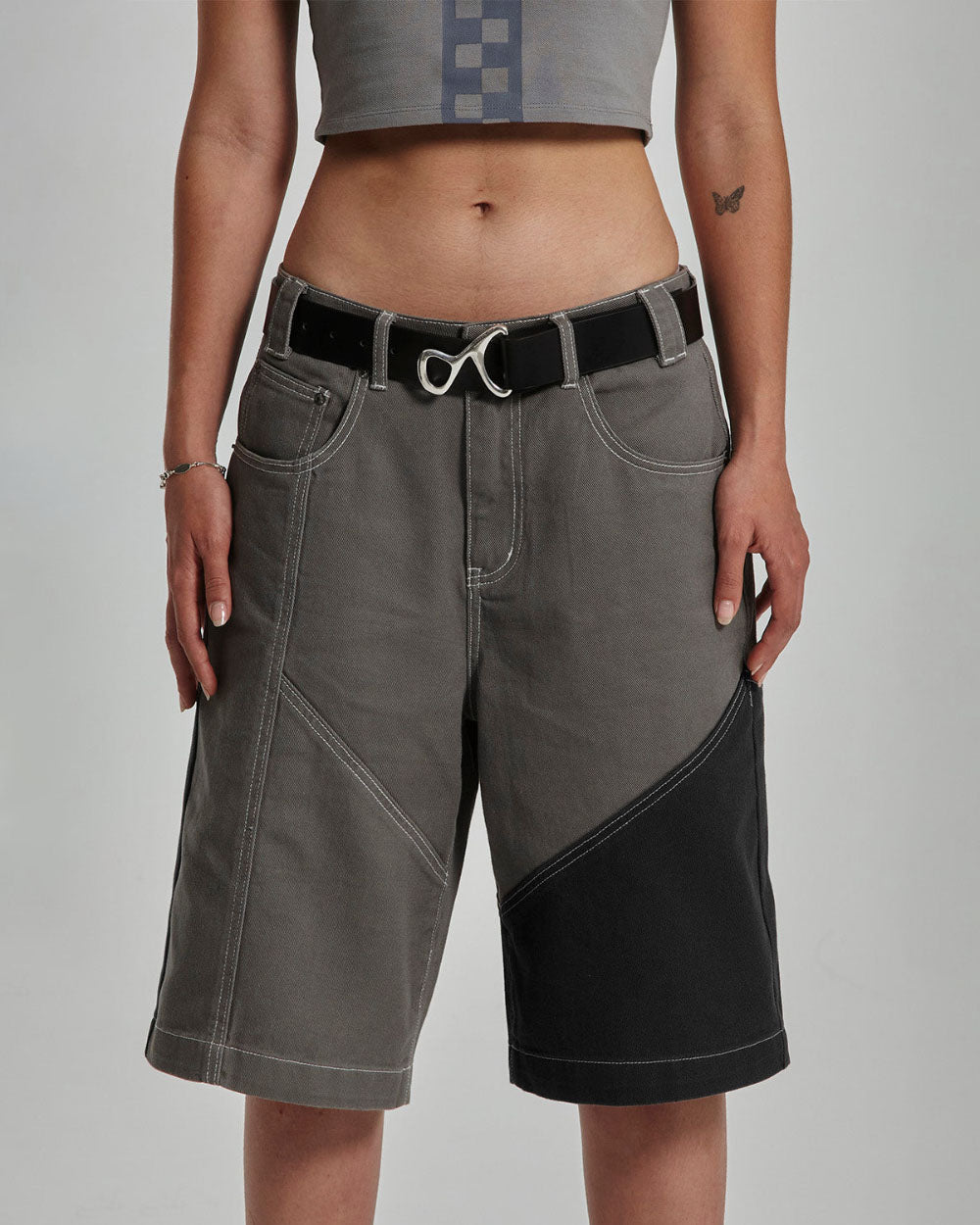 BUTTERFLY V2 SHORTS GREY/BLACK DENIM