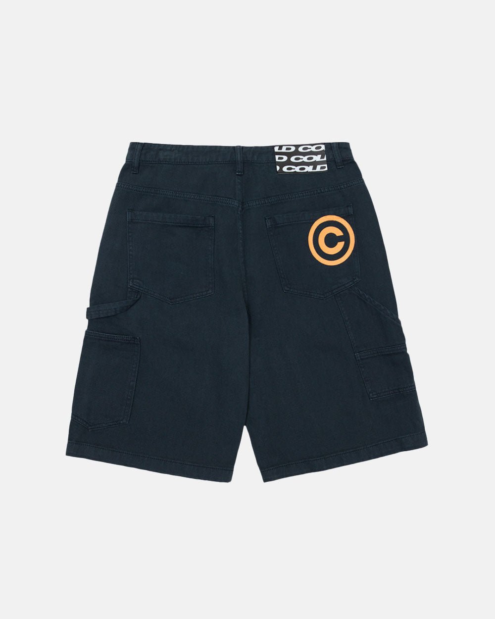 DOUBLE KNEE SHORTS DARK BLUE DENIM