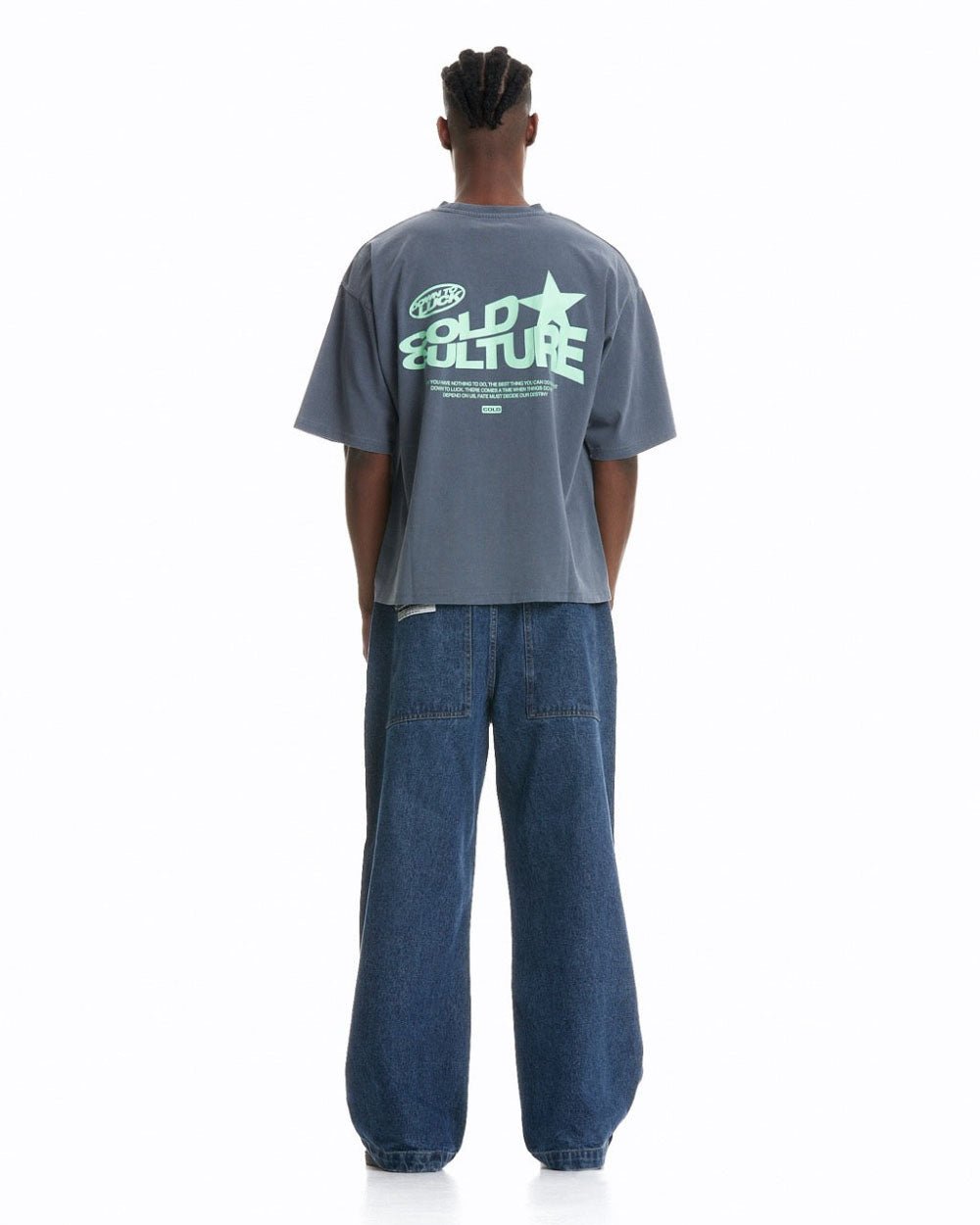 DOWN TO LUCK TEE DARK BLUE