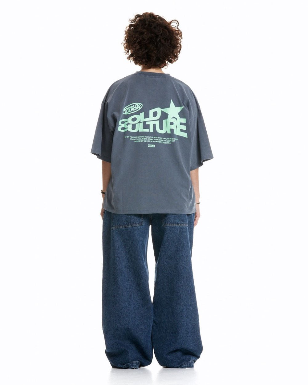 DOWN TO LUCK TEE DARK BLUE