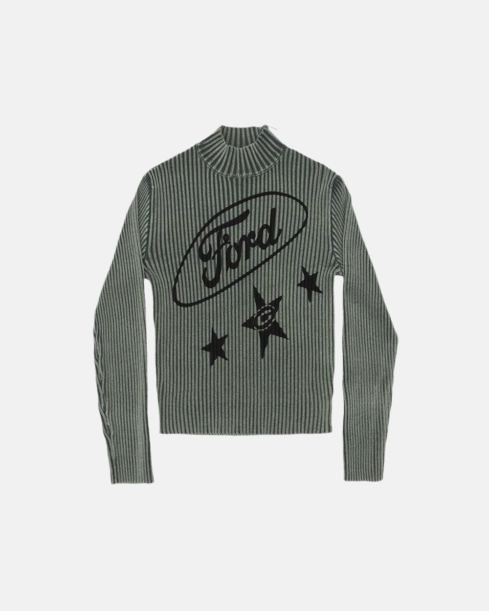 STREAKED FORD ZIPPED KNIT SAGE GREEN