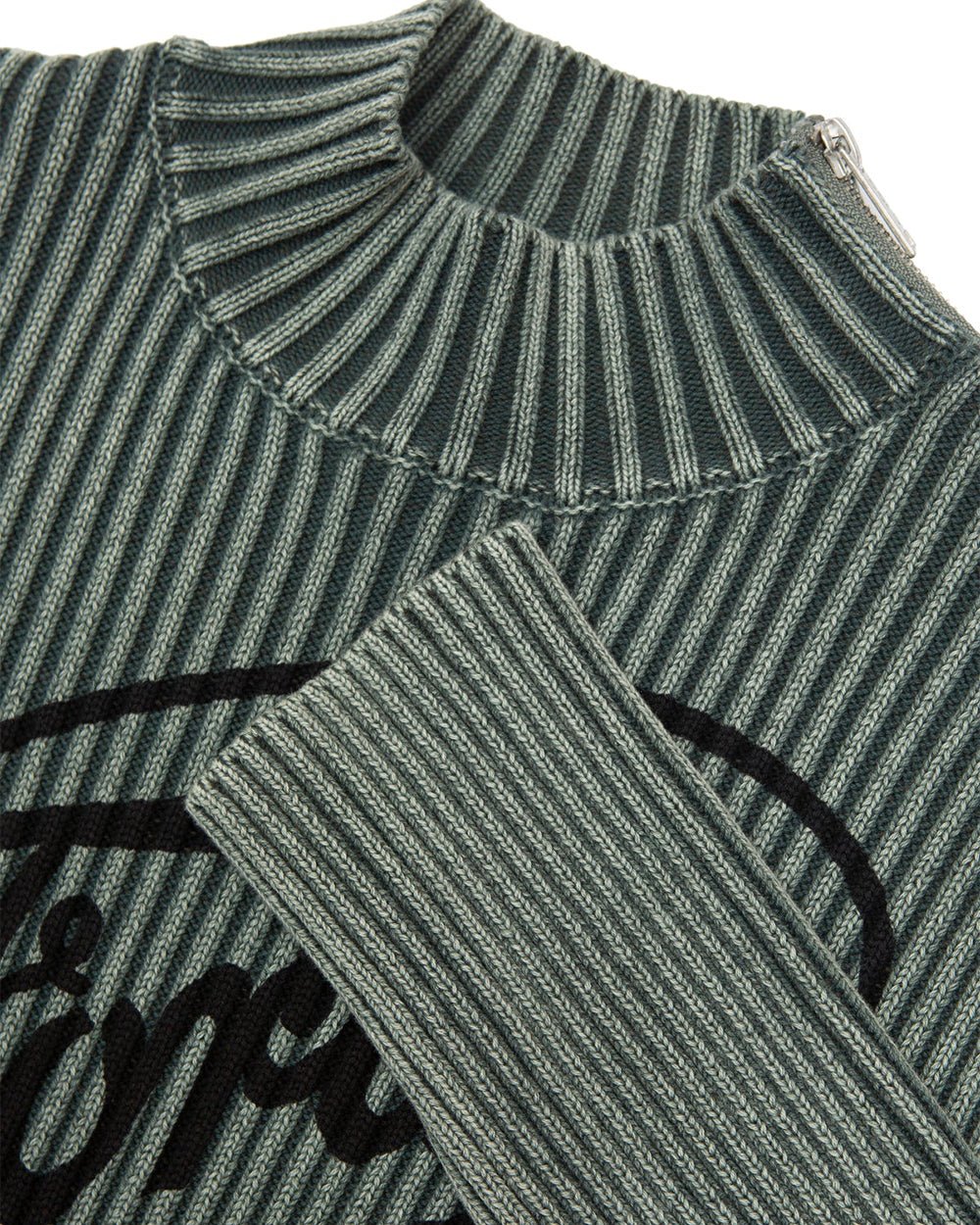 STREAKED FORD ZIPPED KNIT SAGE GREEN