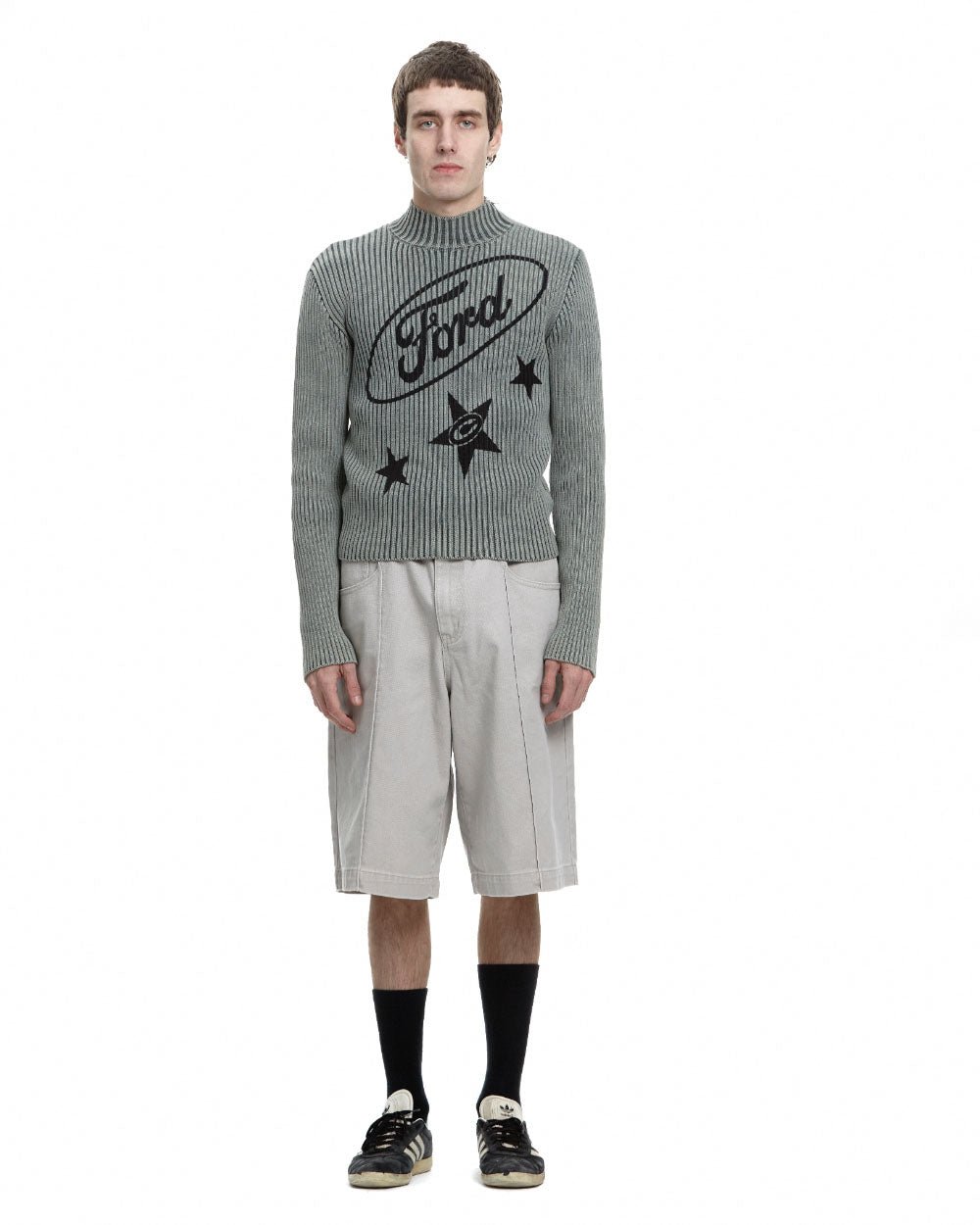 STREAKED FORD ZIPPED KNIT SAGE GREEN