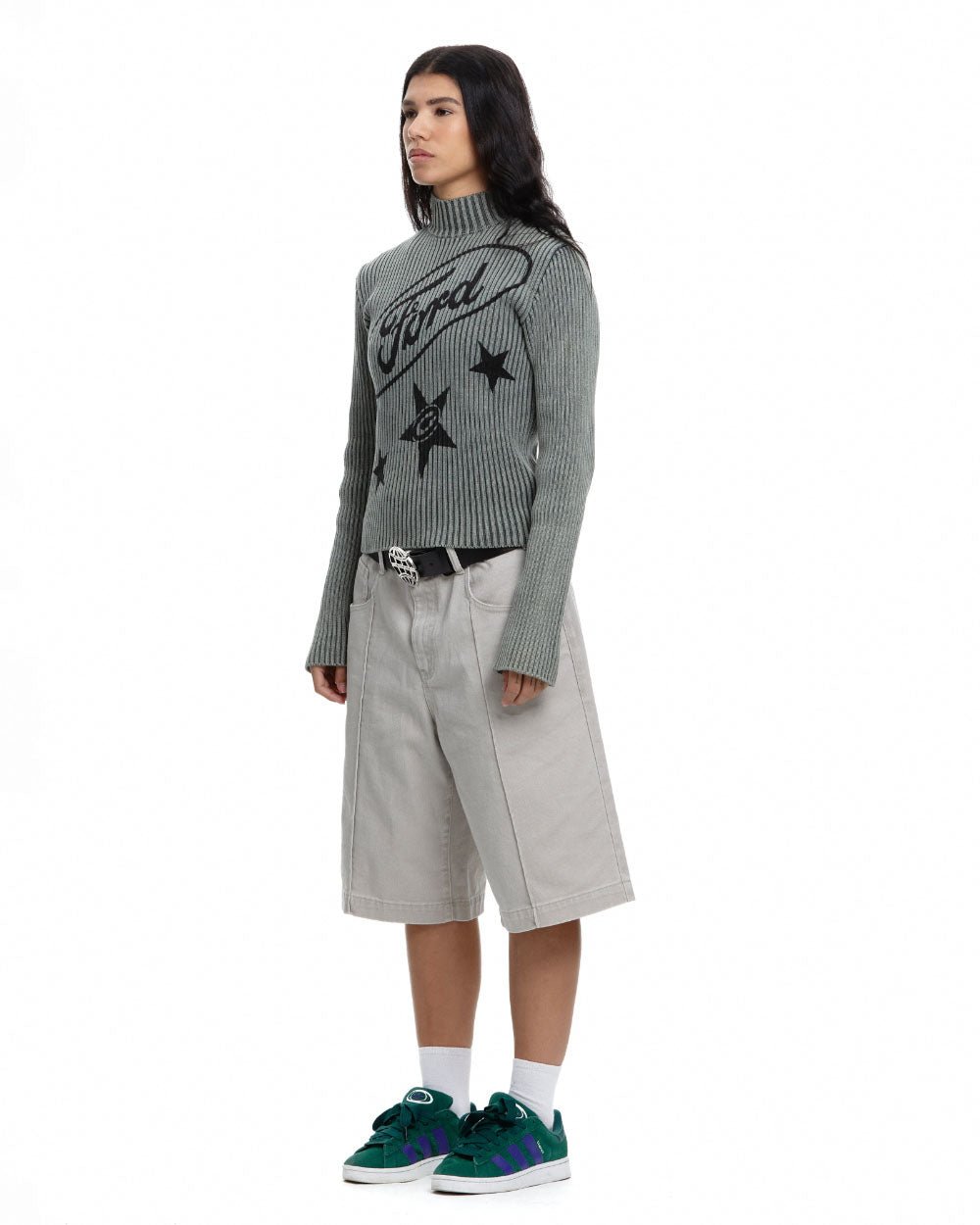 STREAKED FORD ZIPPED KNIT SAGE GREEN