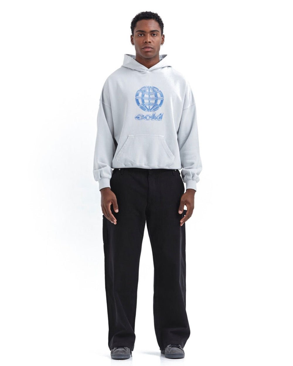 METALLIC WORLD HOODIE LIGHT GREY