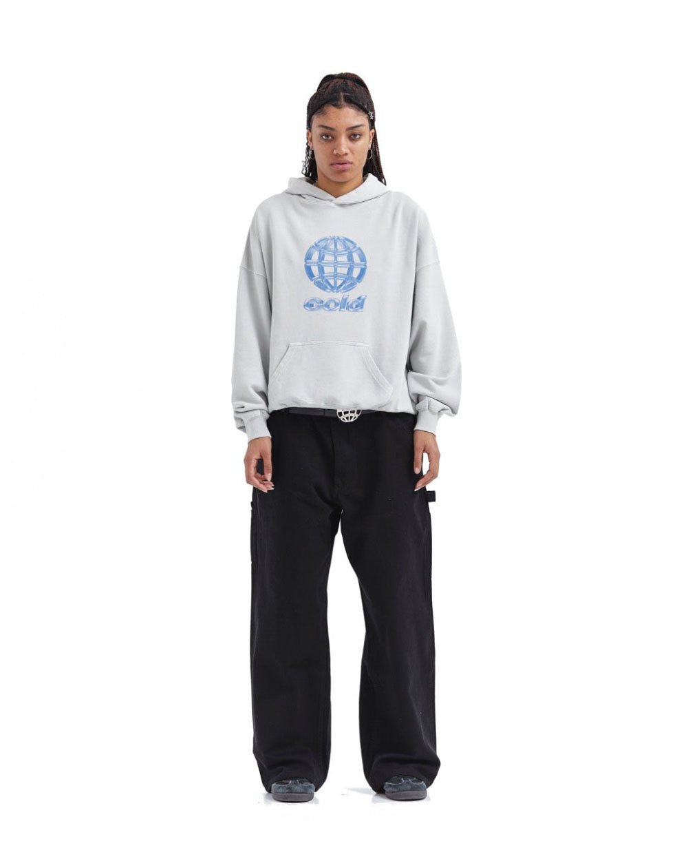 METALLIC WORLD HOODIE LIGHT GREY