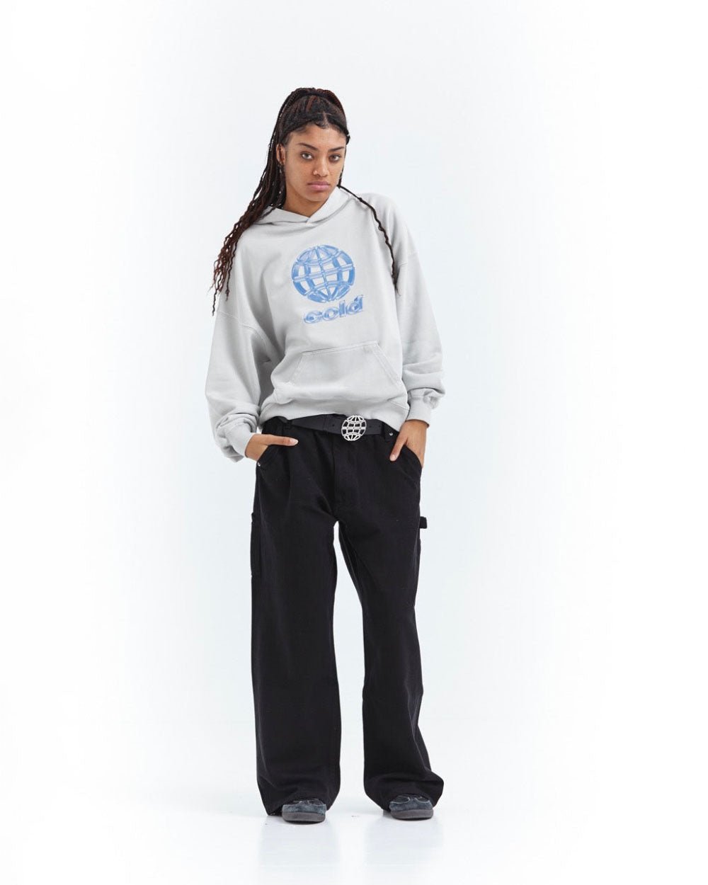 METALLIC WORLD HOODIE LIGHT GREY