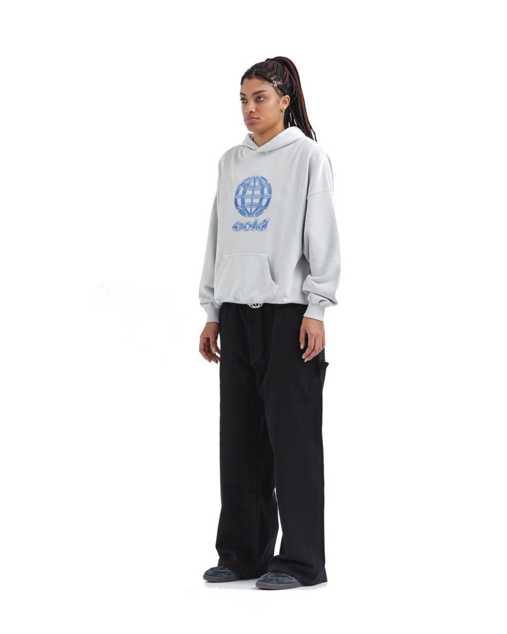 METALLIC WORLD HOODIE LIGHT GREY