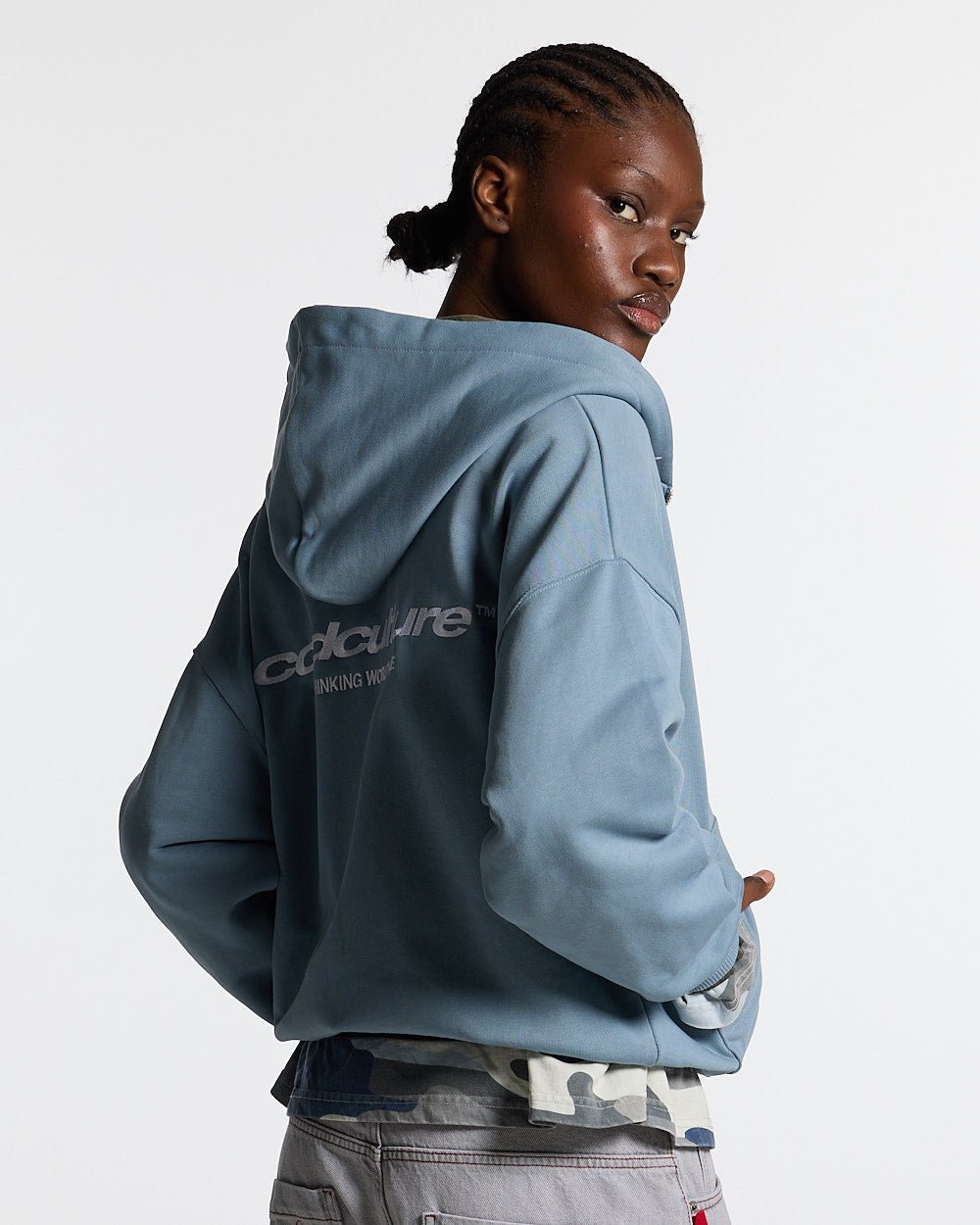 ESSENTIAL ZIP HOODIE WINDWARD BLUE