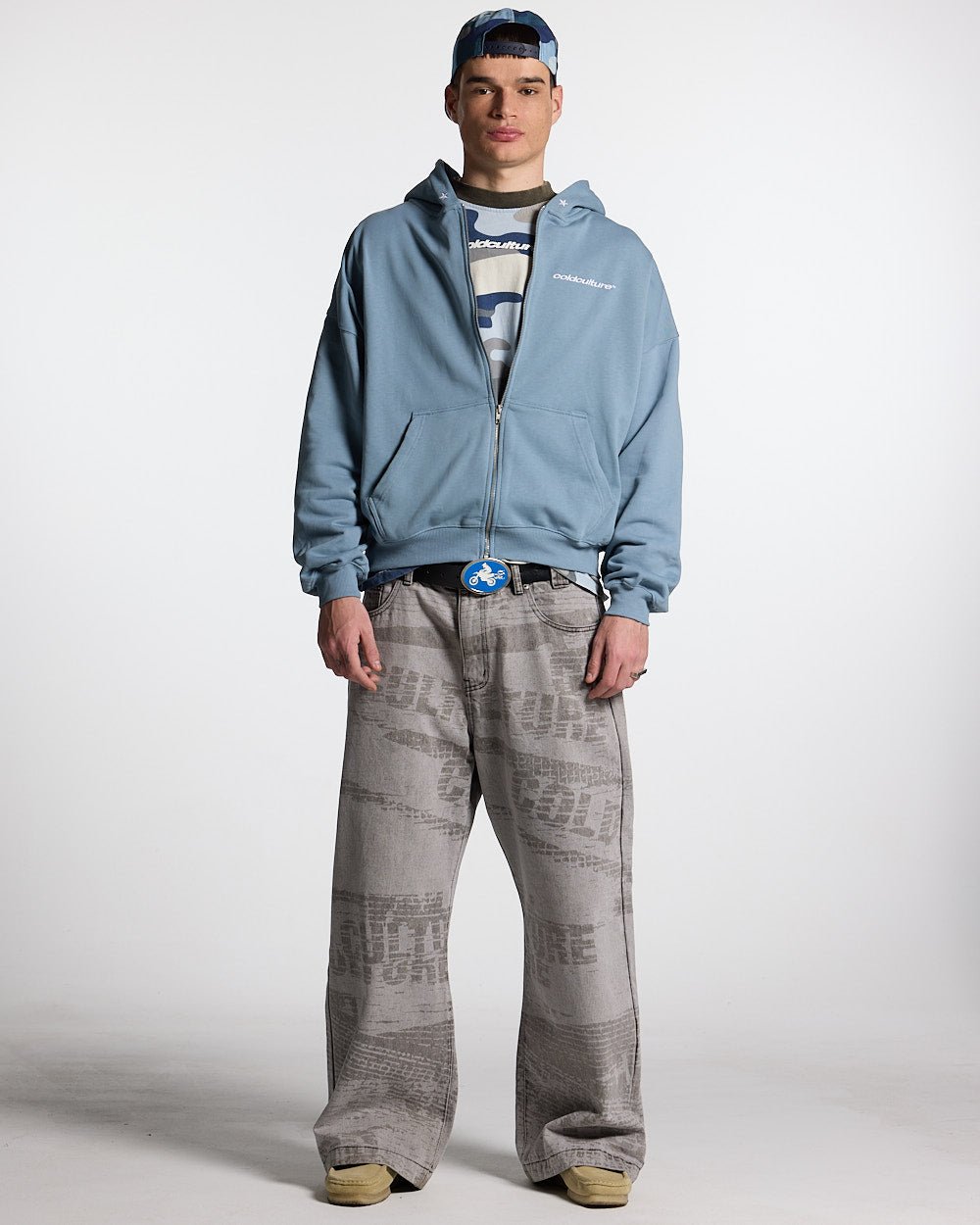 ESSENTIAL ZIP HOODIE WINDWARD BLUE