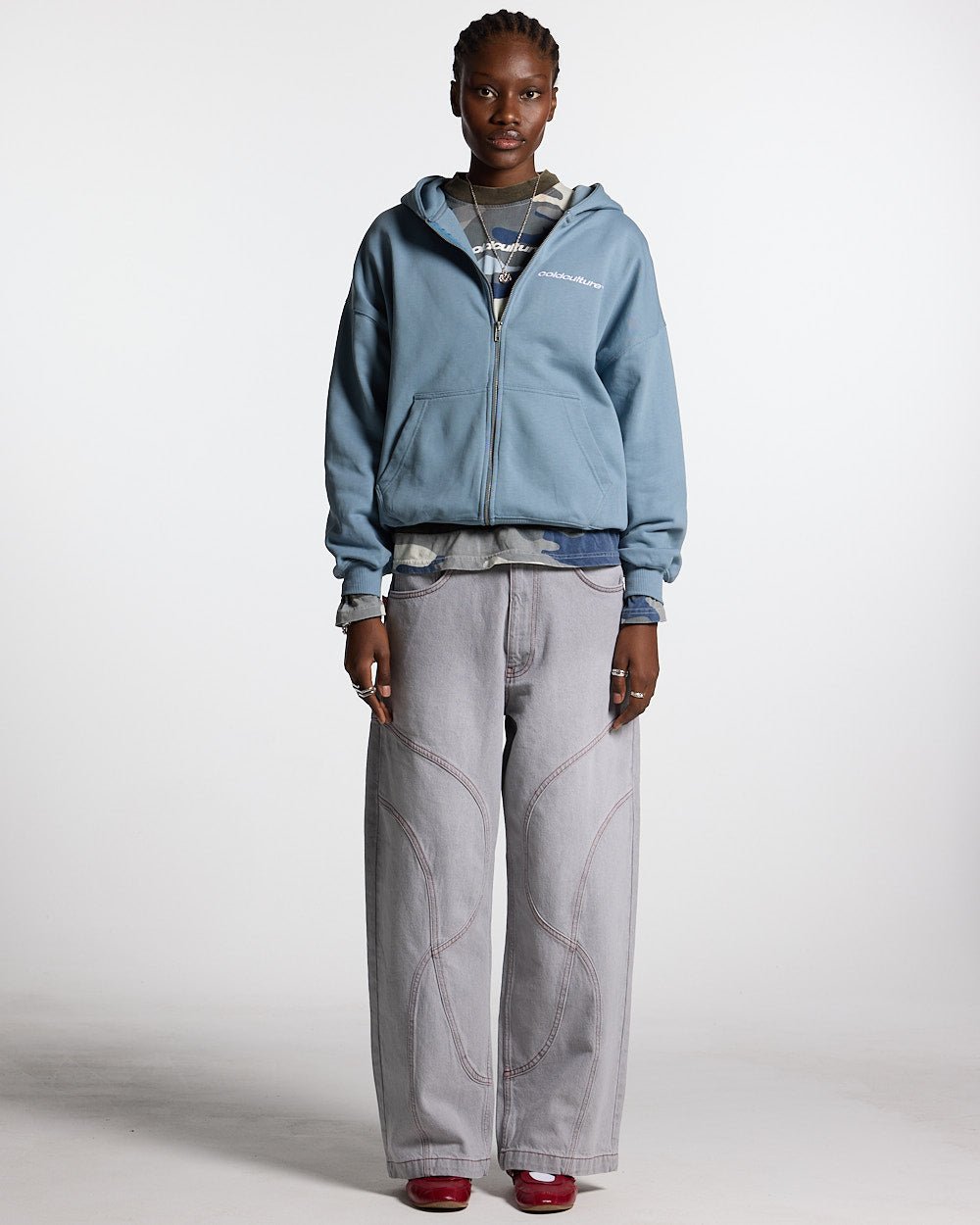 ESSENTIAL ZIP HOODIE WINDWARD BLUE