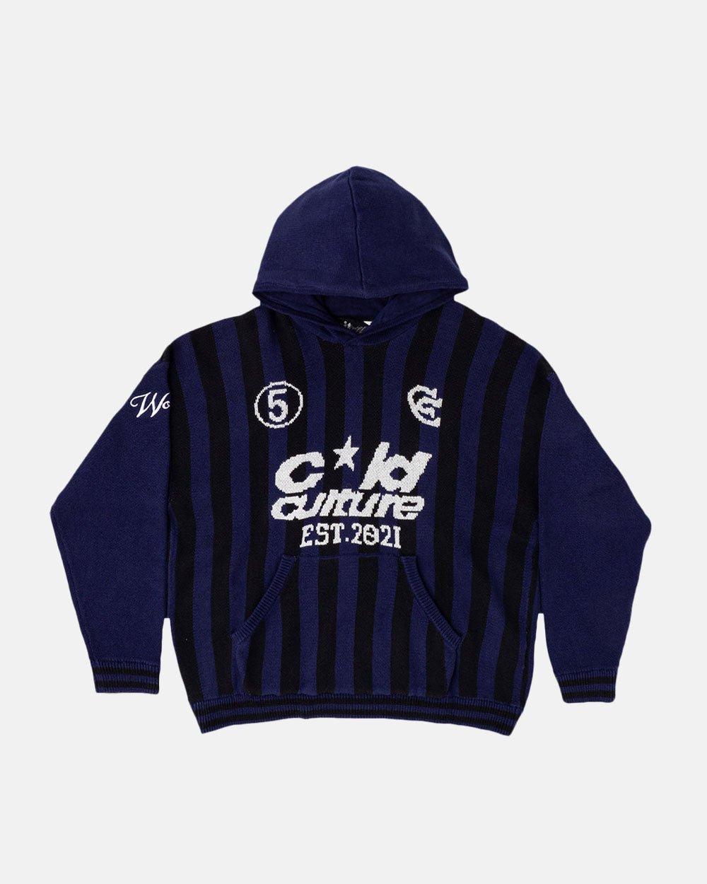 STRUCTURE KNIT HOODIE MIDNIGHT BLUE