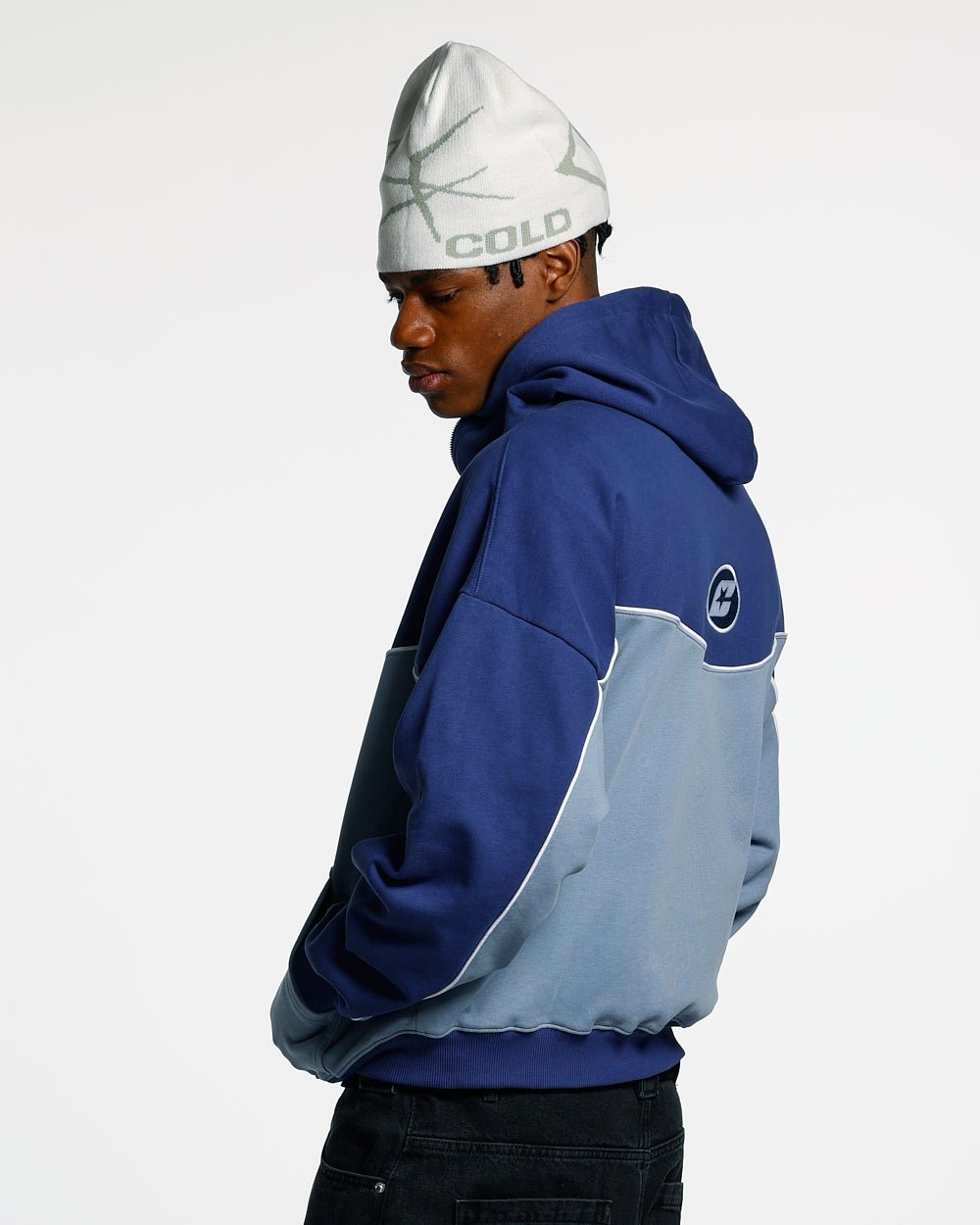 NO RISK ZIP HOODIE BLUE SCALE