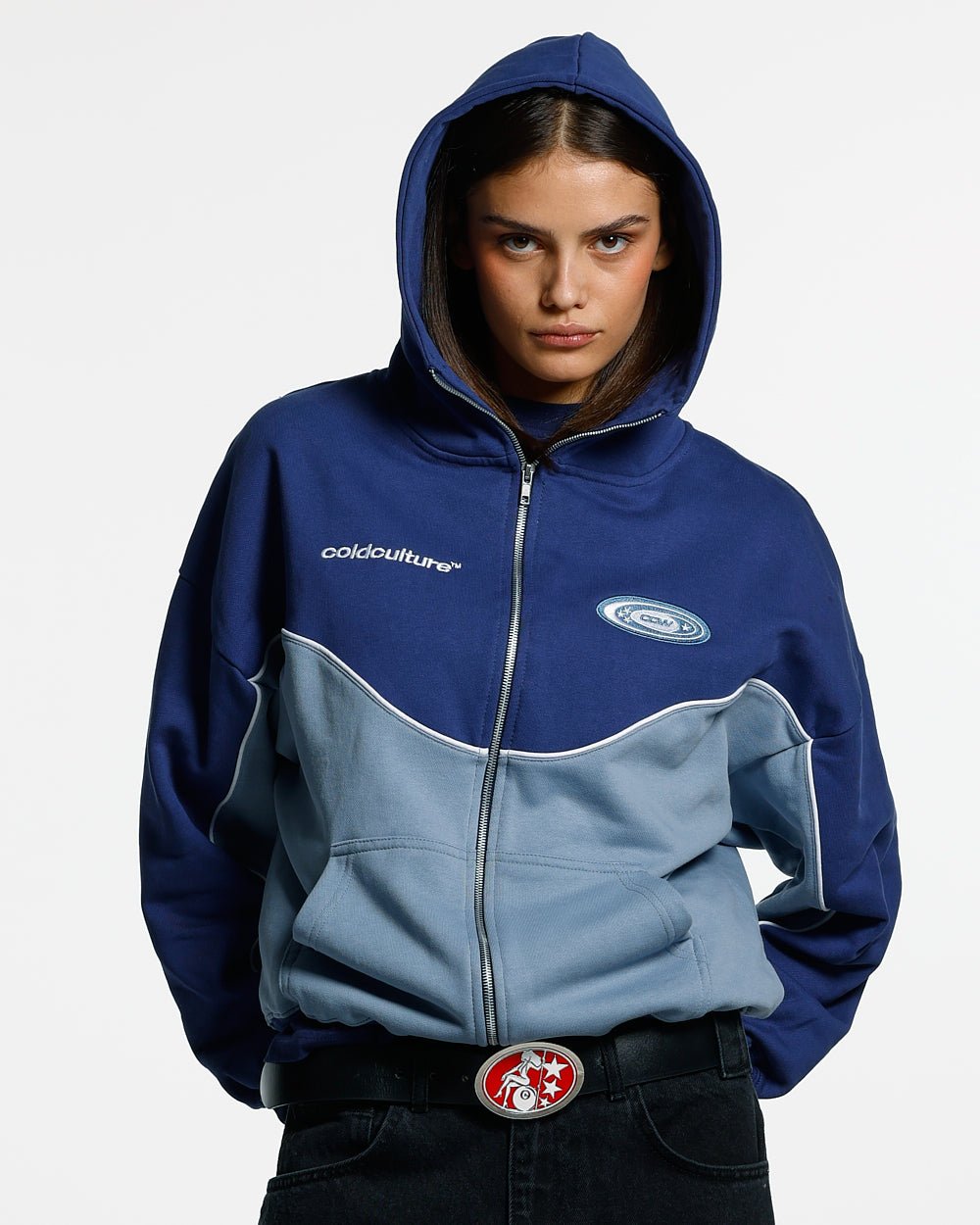 NO RISK ZIP HOODIE BLUE SCALE