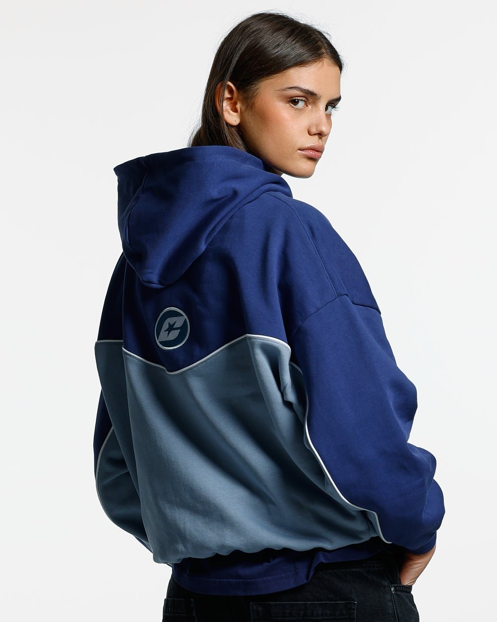 NO RISK ZIP HOODIE BLUE SCALE