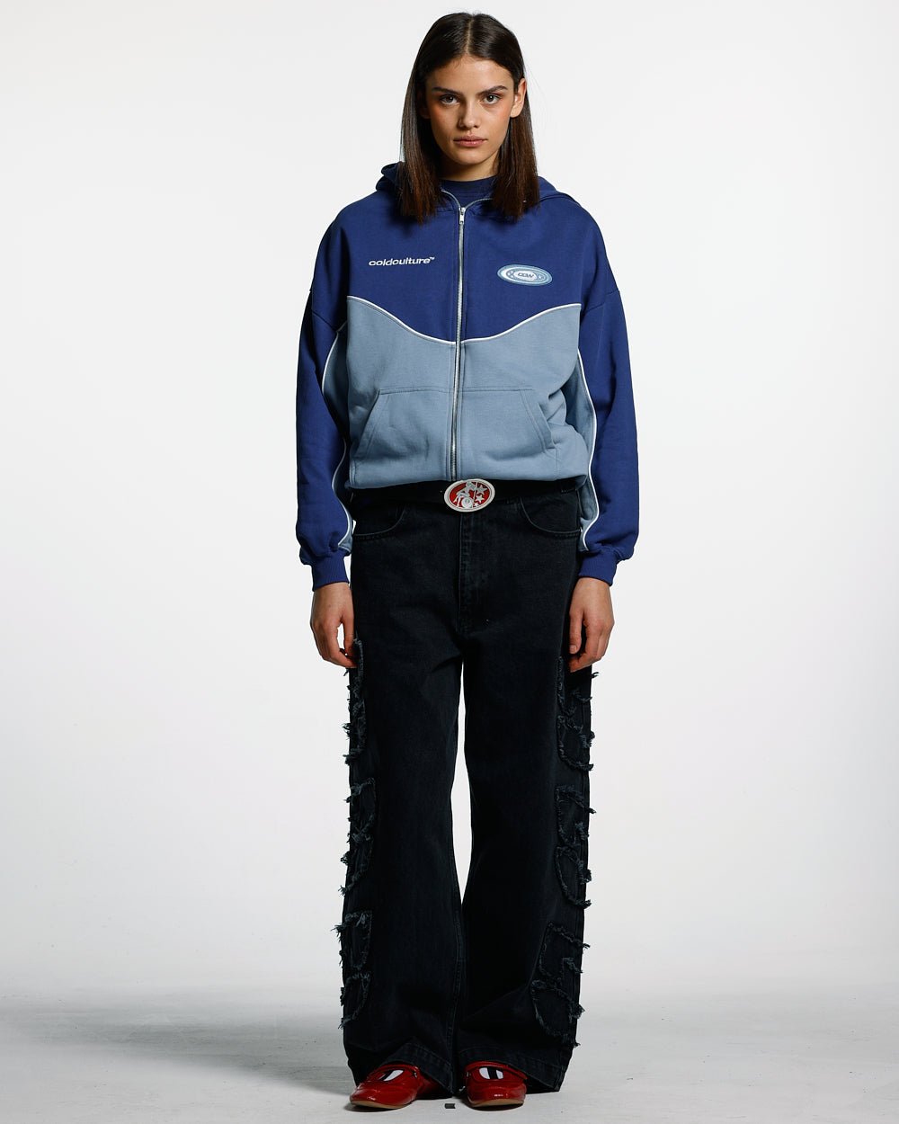 NO RISK ZIP HOODIE BLUE SCALE