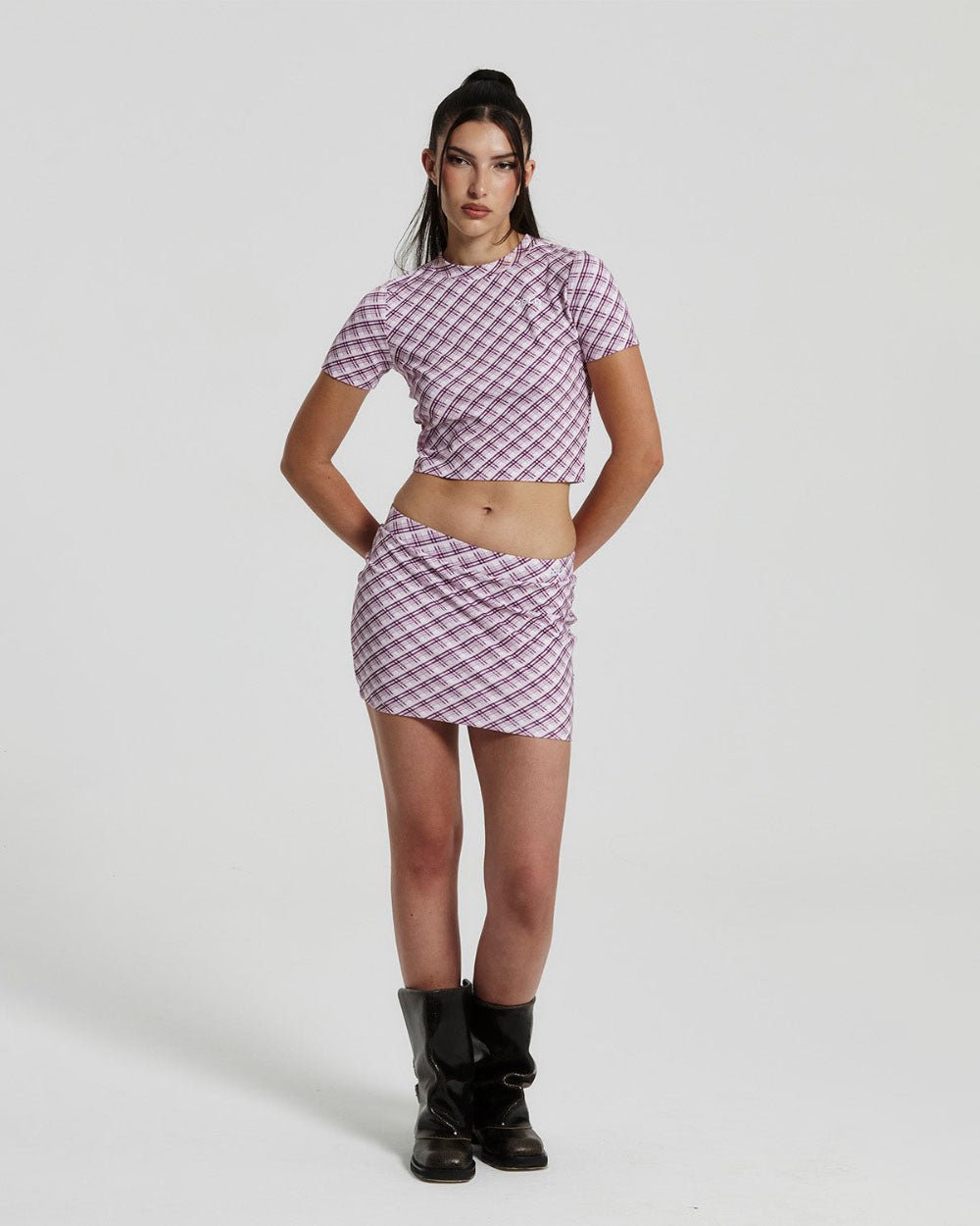 RHOMBUS SKIRT PINK