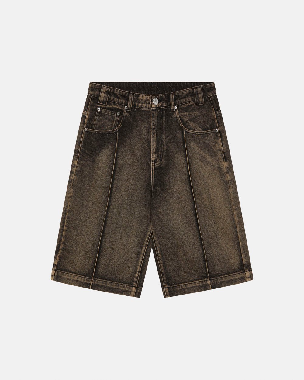 PINTUCK SHORTS BROWN