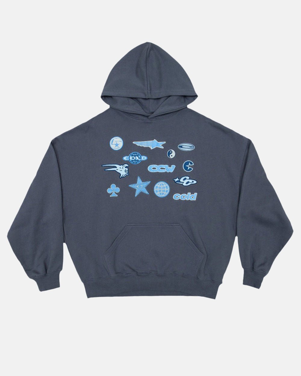 STICKERS HOODIE DARK BLUE