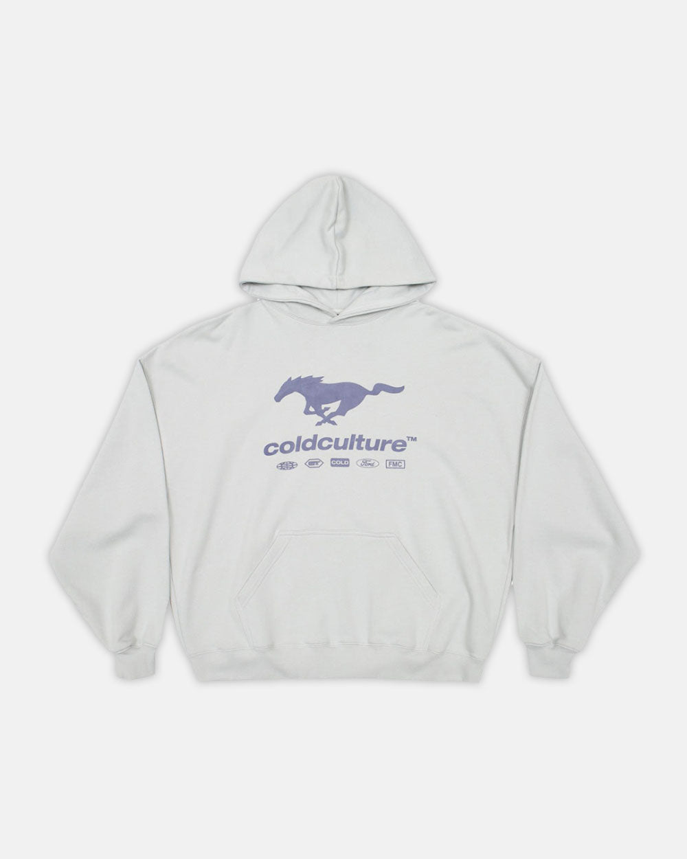 MUSTANG HORSE HOODIE LIGHT GREY