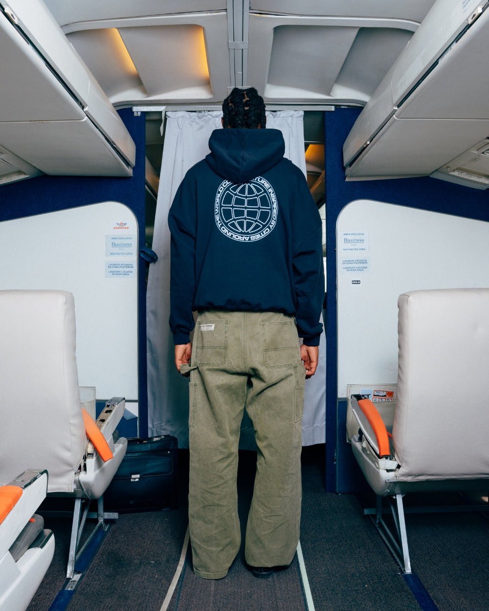 GLOBE HOODIE BLUE OCEAN