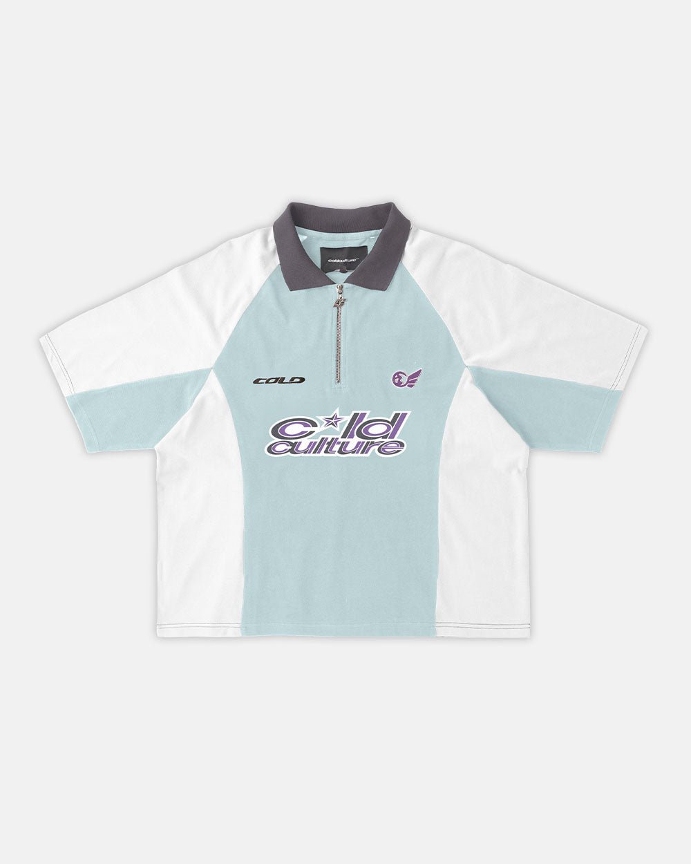 EXTREME POLO IRON LIGHT BLUE AND GREY