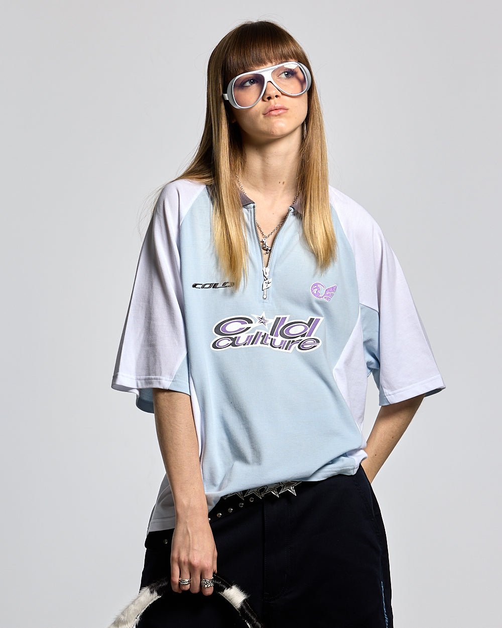 EXTREME POLO IRON LIGHT BLUE AND GREY