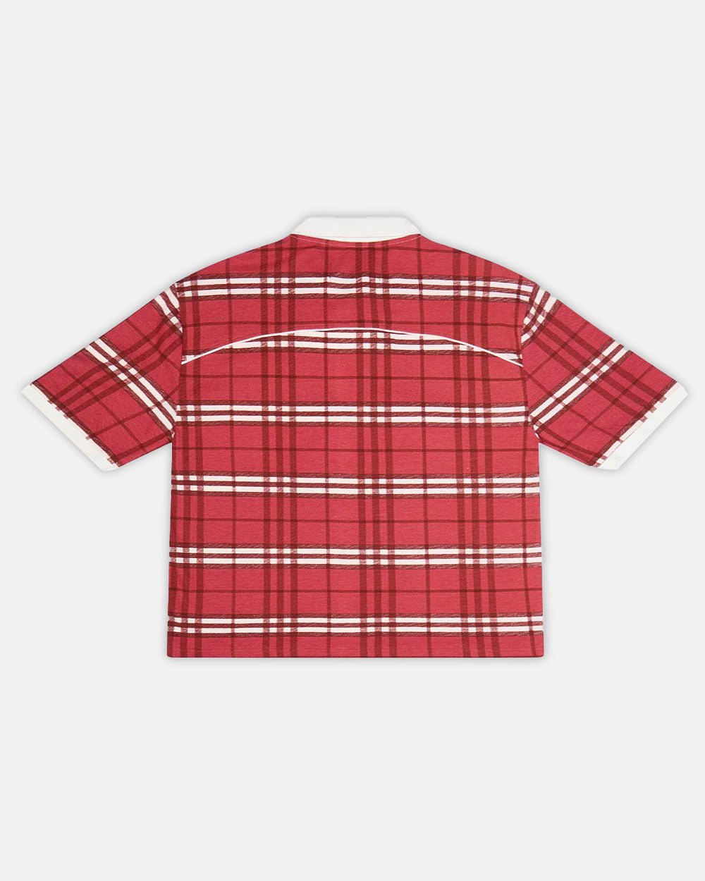 CRIMSON PLAID POLO TEE