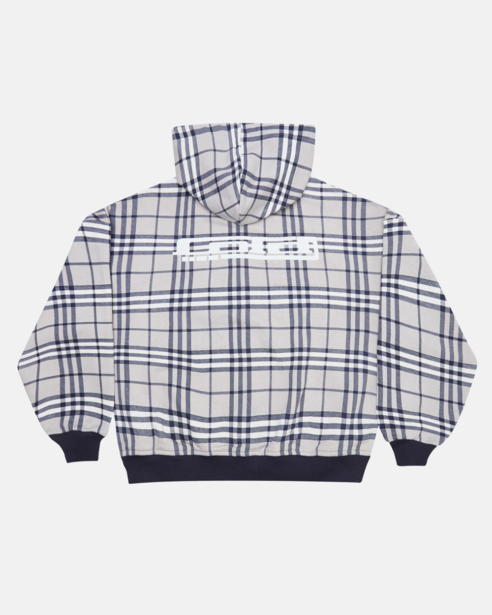 GRID ZIP HOODIE TARTAN DARK BLUE/GREY