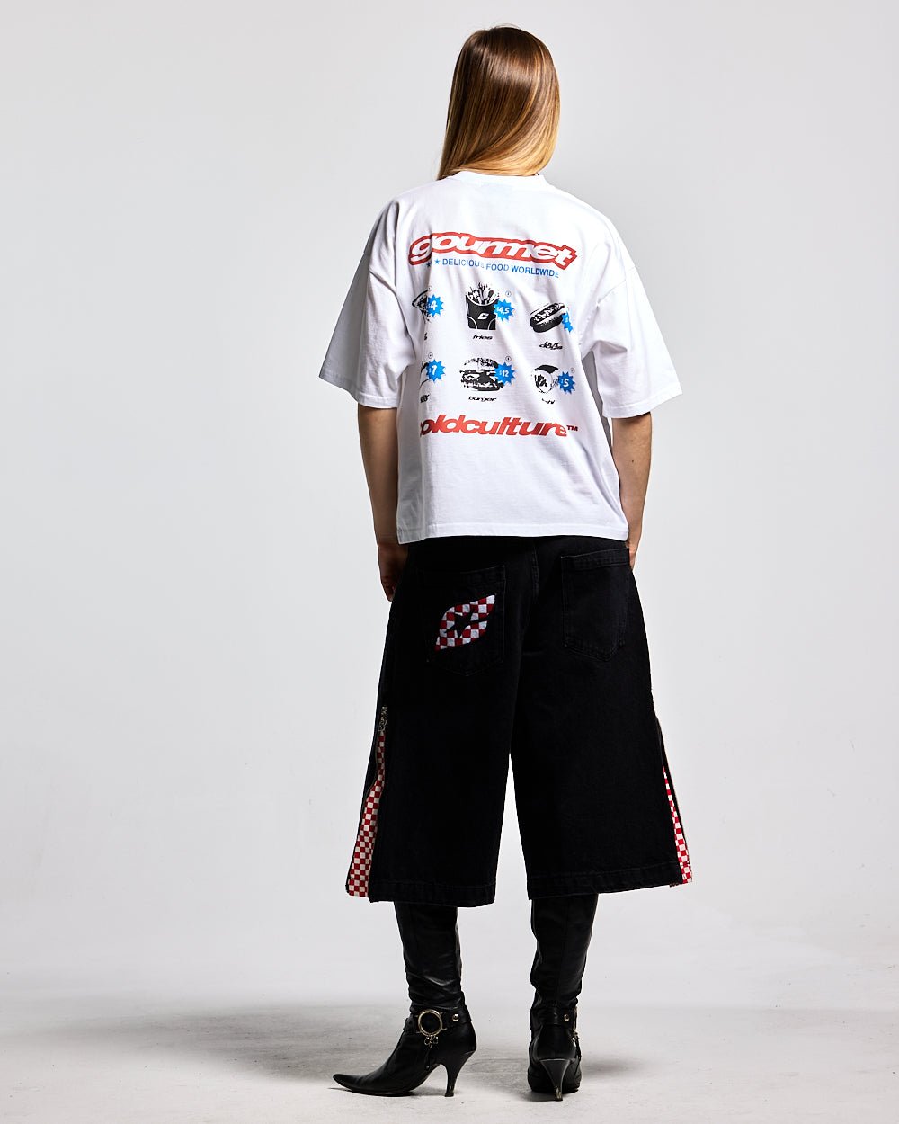ZIP RED CHESS JORTS