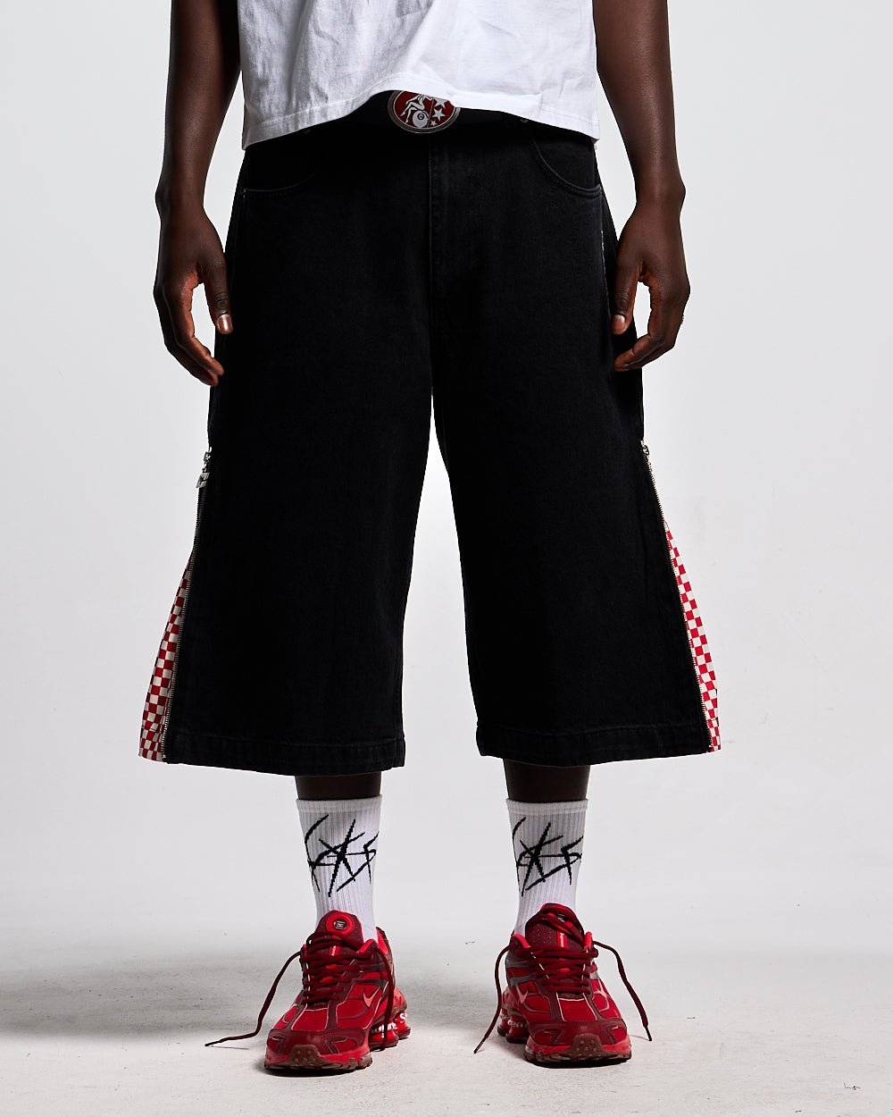 ZIP RED CHESS JORTS