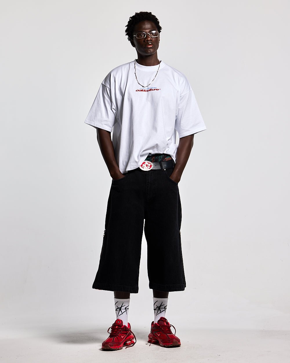 ZIP RED CHESS JORTS