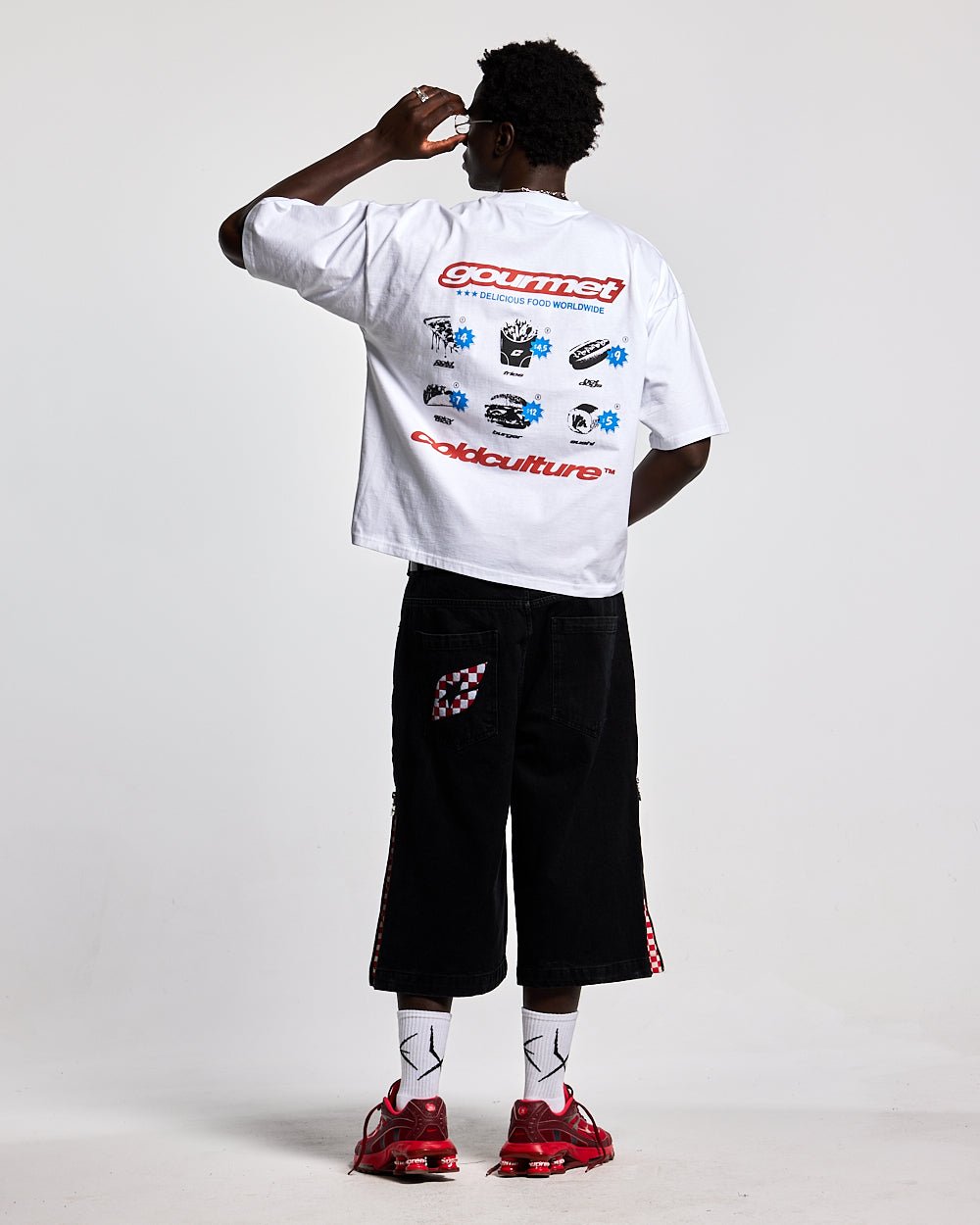 ZIP RED CHESS JORTS