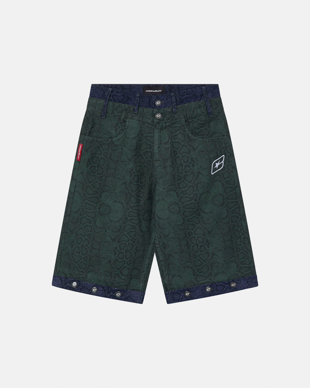 DOUBLE WAIST SNAKE SUIT JORTS GREEN