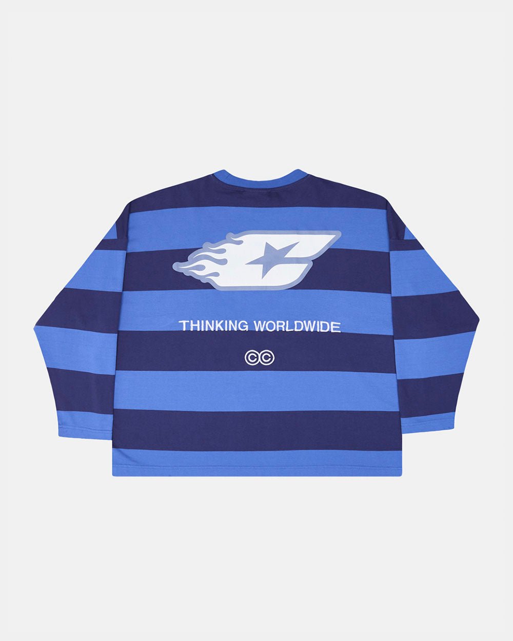 BURNIN STRIPES LONGSLEEVE BLACK AND BLUE