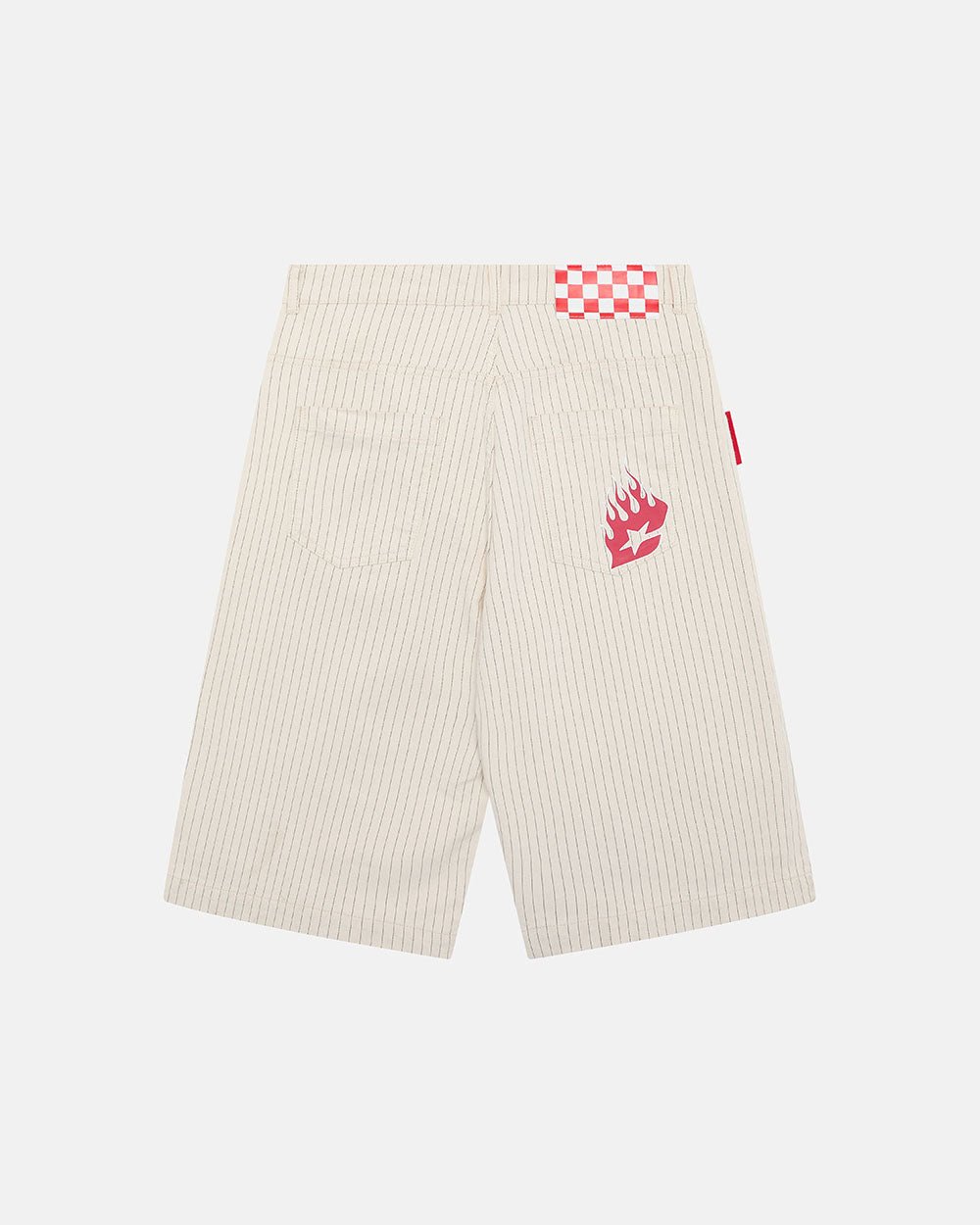 STRIPE FADE JORTS WHITE