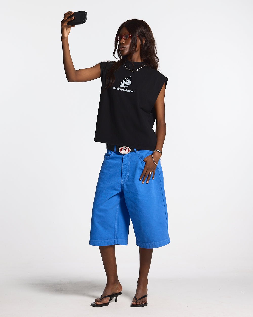 STITCHING JORTS TRUE BLUE