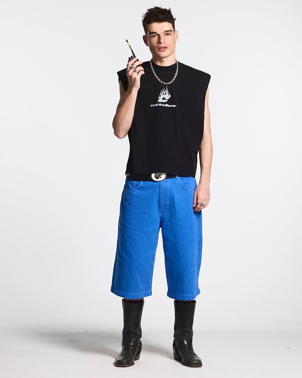 STITCHING JORTS TRUE BLUE